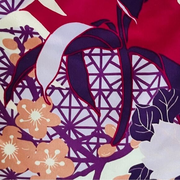 Natori Satin Pants Size XL Cropped Wide Leg Elastic Waist Pull On Floral Pants - Picture 8 of 10